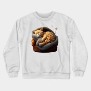 Sleepy Kitty Cat Knitten Kitten Crewneck Sweatshirt